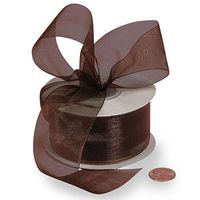 2 1/2" X 25 Yards Brown Shimmer Sheer Organza Ribbon