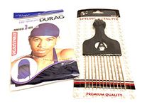 Durag & Afro Pik 2pc pack , Navy blue Du Rag & Afro Pride Pik
