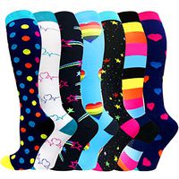 1/3/6/7 Pairs Compression Socks for Women&Men (20-30mmHg)- Best for Running,Travel,Cycling,Pregnant,Nurse, Edema