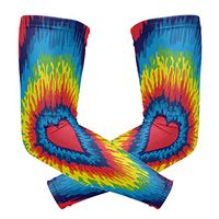 ZZKKO Tie Dye Love Heart Cooling Arm Sleeves Cover Uv Sun Protection for Men Women Running Golf Cycling Arm Warmer Sleeves 1 Pair