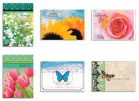 Assorted Thank You Appreciation Cards Bulk Blank Note Cards Set 48 Pack Assortment & 6 Designs, Baby Shower, Wedding, Bridal Shower, Condolence, Butterfly, Flower