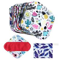 7pcs Set Menstrual Pads Including 1pc Mini Wet Bag +6pcs Reusable Washable Stay Dry Cloth Menstrual Pads/Women Sanitary Pads/Mama Panty Liners