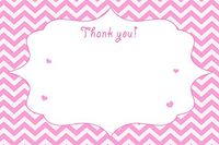 30 Blank Thank You Cards Notes Pink Chevron Girl Birthday Baby Shower + 30 White Envelopes