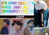 BTS Hologram Sticker for Army Bomb Light Stick, Phone, Laptop, 10ea/1pc+Cute Photo Stickers 2pcs (Jimin)