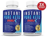 Instant Pure Keto Pills Max 1200MG Keto Pills Advanced BHB Ketogenic Supplement Exogenous Ketones Ketosis for Men Women 60 Capsules 2 Bottles