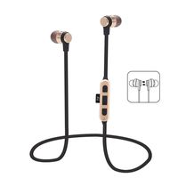 Leagway Magnetic Wireless Earbuds with TF SD Card Slot, Bluetooth 4.2 in-Ear Headphones Sport Earphones with Mic for iPhone X 8 7 Plus Samsung Galaxy S9 S8 Android Phone, for Running Workout (Gold)