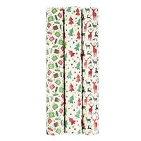 27.5 x 17.2 In. Gift Wrapping Papers Sheets - 24 Sheets Xmas Gift Wrap Flat Sheets Set - 3 Pack Pre-Cut Gift Wrapping Papers Roll, 8 sheets per Roll - 3 Christmas Holiday Themed Designs, 2.3 x 1.43 Ft