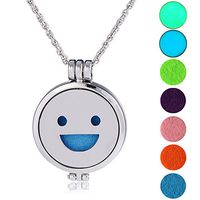 Stainless Steel Aromatherapy Essential Oil Diffuser Necklace Expression Luminous Pads Locket Pendant