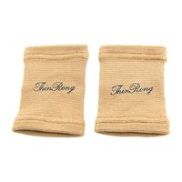 uxcell 2 Pcs Khaki Elastic Knitted Fabric Bike Basketball Sports Wrist Support Brace