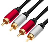 Yeung Qee 2RCA Male to 2RCA Male Stereo Audio Cable,Dual Shielded Gold-Plated RCA Stereo Cable,Suitable for Home Theater, Amplifier, HDTV, Game Console, Hi-Fi System. (10ft/3m)