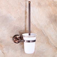 AiRobin-Continental ORB Rose Gold Brass Wall Mounted Toilet Brush Holder Bathroom Accessory