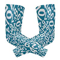 LEVEIS Seamless Pattern with Numbers Arm Sleeves UV Protection for Men Women Sunblock Protective Gloves Running Golf Cycling Driving Long Arm Cover 1 Pair