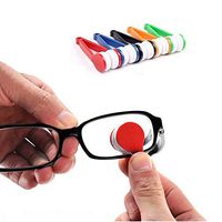 Saitec Pack of 5ps Mini Glasses Sunglasses Eyeglass Microfiber Spectacles Cleaner Brush Cleaning Tool,Random Color