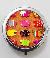 BlackKey Hippo Hippopotamus 3-Compartment Decorative Pocket Gift Box Case Organizer for Pill, Color 1 -2251