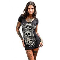 EINCcm Women Club Dress, Skull Print t-Shirt Dress Bodycon Dress Summer Sexy Dress Casual Stretchy Short Dress(,Black, XXL)