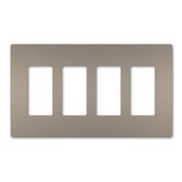 On-Q/Legrand RWP264NI Radiant Screwless Wallplate, 4-Gang, Nickel