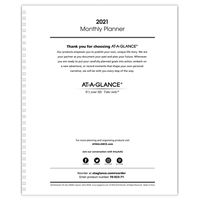 AT-A-GLANCE 2021 Monthly Planner Refill, for Planners 70-236 or 70-296, 9" x 11", Large, White (7092371)