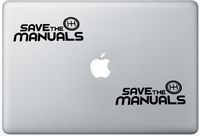 Save The Manuals LeporeDecals0850 Set Of Two (2x) , Decal , Sticker , Laptop , Ipad , Car , Truck