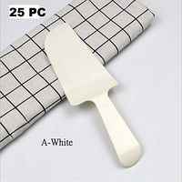 Wonderful Deluxe Disposable Plastic Tableware Premium Cake Knives Cutlery For Party & BBQ - 25 PC (A-White)