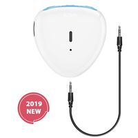 Bluetooth Receiver, iCrius 4.2 Wireless Bluetooth Audio Receiver Hands-Free Car Kits Portable Bluetooth 3.5mm Aux Jack Adapter for Headphones Home Audio/Car Stereo System (White)