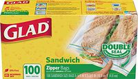 Glad Zipper Food Storage Sandwich Bags - 100 Count