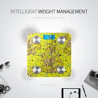 LYAOE Bluetooth Body Fat Scale Golden Floral Ornament Brocade Textile Smart Wireless Scale with LCD Display Measuring Body Weight Bmi and Health Digital Scale