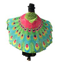 Hemlock Peacock Wings Shawl 2019 Butter Fly Wings Shawl Fairy Cape Wrap Scarf Halloween Party Shawl Costume (Hot Pink)