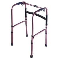 EGCLJ Elderly Four Feet Walker - Folding Walker - Adjustable Elderly Walking Medical Mobility Aid for Handicap - Suitable for The Elderly, Disabilities (Color : Bronze)