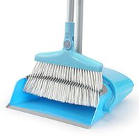 EsTong Rotatable Broom Dustpan Combo Sweep Set for Kitchen Garden Office Blue