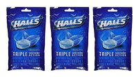 Halls Drops, Menthol-Lyptus, 30-Count Drops (Pack of 3)
