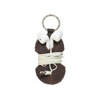 Leather Key Chain & Headphone Wrap Handmade by Hide & Drink :: Espresso
