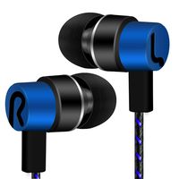 Headphones QUNANEN Universal 3.5mm in-Ear Stereo Earbuds Earphone for Cell Phone Headset Sport Earpiece Headset (Blue)