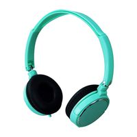 WoCoo Headphones,3.5mm Soft Earplugs Stereo Foldable Wired Headset for iOS Android Smartphone Laptop Tablet PC Computer(Mint Green,Great for Fitness/Running/Sport/travel)