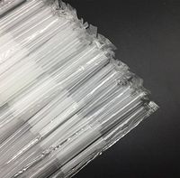 100PC Bendable Drinking Cocktail Straws Disposable Plastic Tube Straws Individual Package for Party,Bars,Restaurants (White)