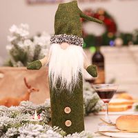 Christmas Decorations Champagne Embroidery Wine Bottle Set with Hands No Face Doll Wine Bottle Set Restaurant Holiday Supplies
