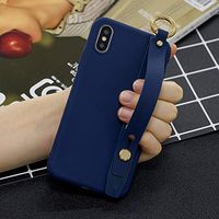 Amocase Soft Silicone Case with 2 in 1 Stylus for Samsung Galaxy S8,Cute Sweet Candy Color Wrist Strap Stand Shockproof Anti-Scratch Flexible Case - Dark Blue