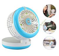 TechCode Portable Misting Fan, Mini Foldable Humidifier Fan Portable Air Conditioner Spray Fans USB Rechargeable Desktop Cooling Misting Fan Beauty Humidifier for Indoor/Outdoor (Blue)
