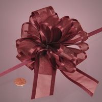 Wine Arabesque Ribbon Bow, 4"