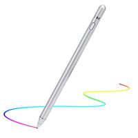 Stylus Pen for Touch Screens, Digital Pen Active Pencil Fine Point Compatible with iPhone iPad and Other Tablets (Silver)