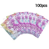 Lucky Monet 100pcs Coralline Organza Gift Bags Jewelry Pouch Drawstring Christmas Wedding Party Favor Gift Bags (5” x 7”, White)