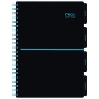 Mead 2019-2020 Academic Year Weekly & Monthly Planner, Small, 5-1/2" x 8-1/2", Basic, Black with Blue Bungee (CAW49020)