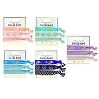 Midi Ribbon Mermaid Party Favors (3 x 5 Pack) Pink/Aqua/Purple/Blue/Navy Party Bachelorette Decorations and Supplies, Hair Ties