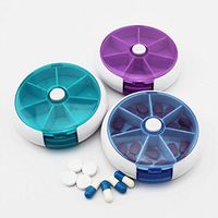 Easyflower Novel and Unique 1PC Pill Organiser Box 7-Day Round Tray Pill Compartments Boxes-Random Colors