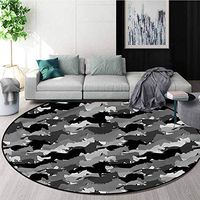 RUGSMAT Horses Washable Creative Modern Round Rug,Mustang Herd Animals Lifts Basket Swivel Chair Pad Coffee Table Rug Diameter-35