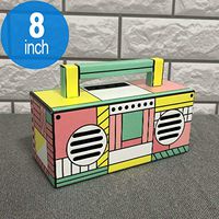 Retro Boombox Artistic Design Portable Bluetooth Speaker with Handle (Pink)