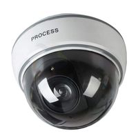 Dummy Fake Dummy Simulation Dome Camera Flashing Red LED Warning Blinking Light Security Camera (White)