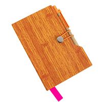 Cupcinu Portable Spiral Notepad Subject College Ruled Spiral Bound Notebooks with Pen in Holder Sticky Colored Notes Page Marker Tabs 10.5cmX15.5cm (Orange)