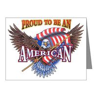 Note Card Proud American Bald Eagle US Flag