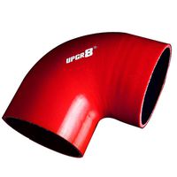 Upgr8 Universal 4-Ply High Performance 90 Degree Elbow Coupler Silicone Hose (4.0"(102MM), Red)