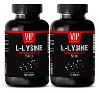 Lysine Bulk Supplements - L-LYSINE Immune Booster 500 - Energy Workout Supplements - 2 Bottles 200 Tablets